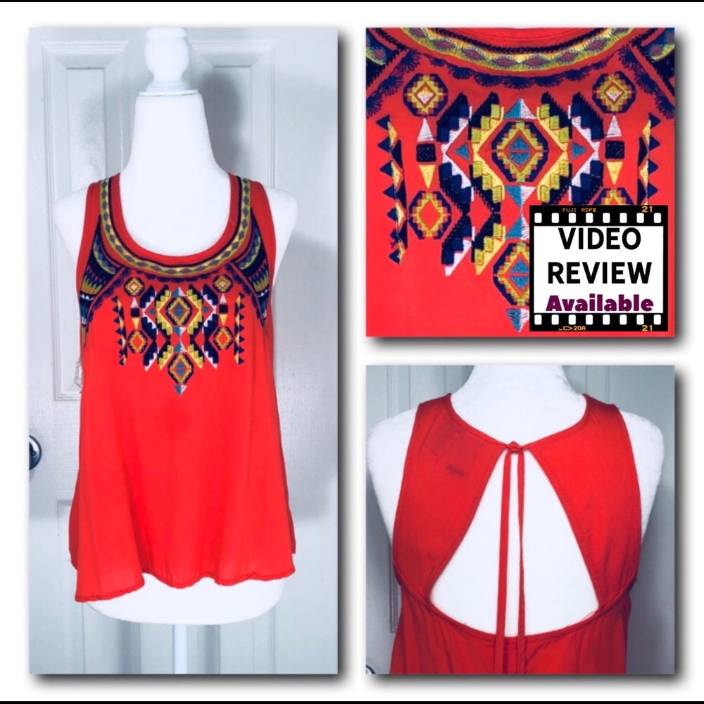🔥Orange Tribal Pattern Tank Top